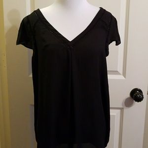 Black cap sleeve blouse